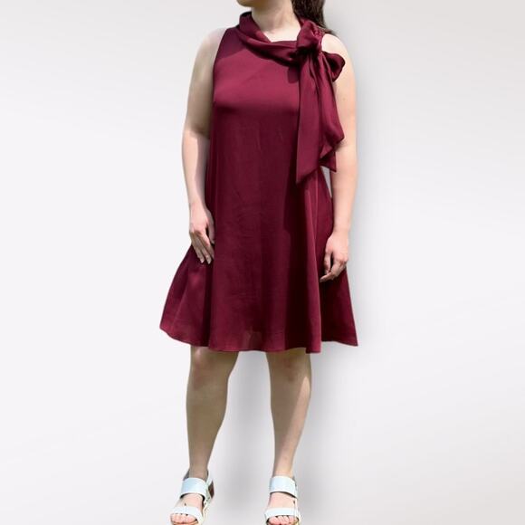 Signature by Robbie Bee  Tie-Neck‎ Sleeveless Shift Dress Size 6P - Picture 1 of 9